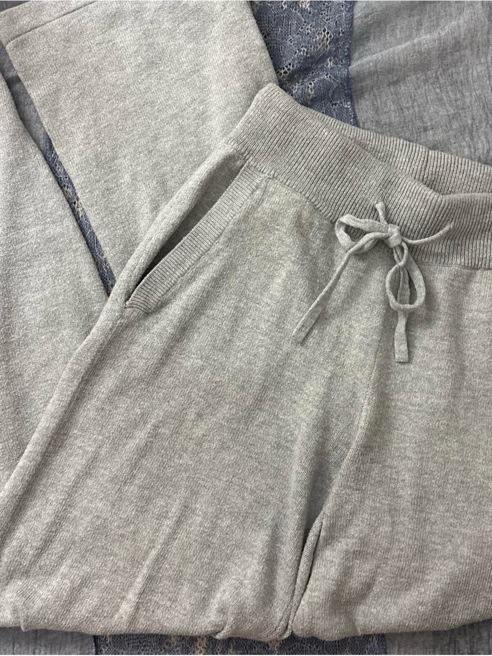 Eberjey Light Gray Knit Drawstring Joggers